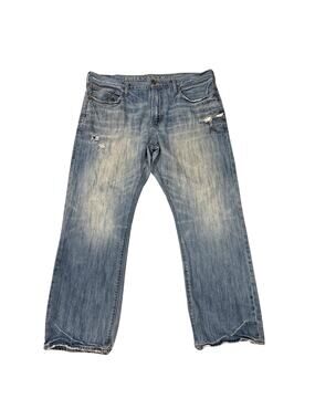 American Eagle Jeans Mens Size 38x32 Relaxed 100% Cotton Straight Ripped *READ*